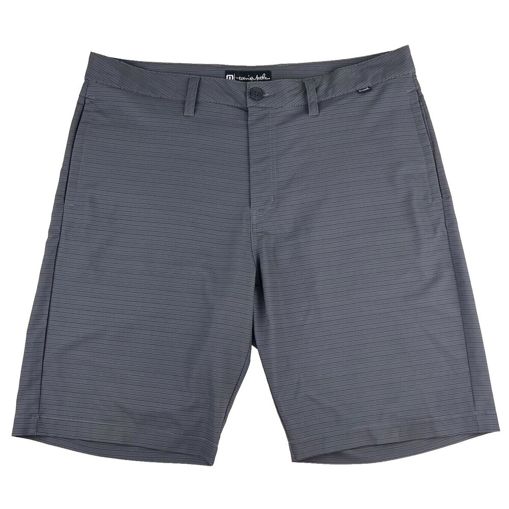 Travis Mathew Mens Loreto Shorts Par 4 Size 36 Gray Stripe Performance Golf